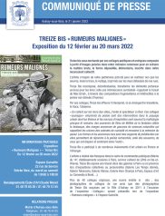 TREIZE BIS " RUMEURS MALIGNES " Exposition du 12 février au 20 mars 2022